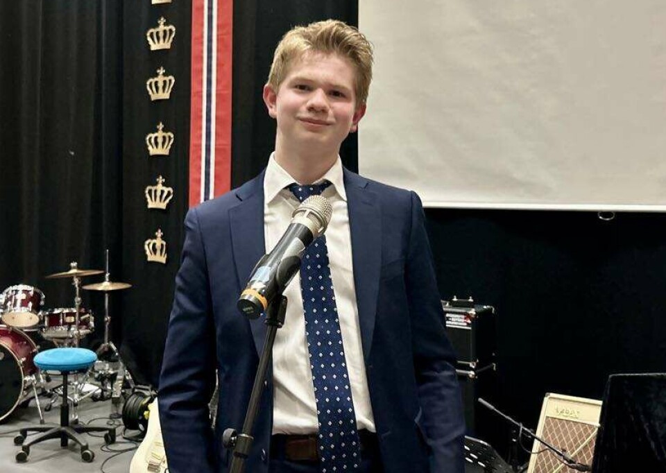 Hans Magne Skårdal Hagen (16) heldt årets 17.mai tale i Treungen.