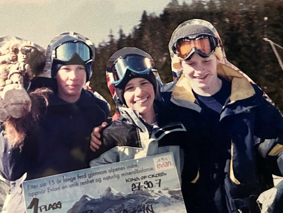 Påska 2001: Thov Øye Sanden (t.v.), Gunnar Leirvik og Kjetil Øi var mykje i bakken på Gautefall, og kom på første, andre og tredjeplass i ein big jump-konkurranse påska 2001.