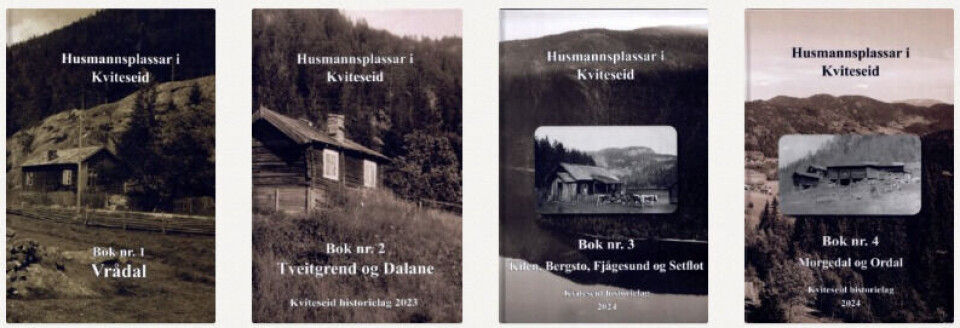 Frå før har det kome ut bøker om husmannsplassane i Vrådal (bok 1), Tveitegrend og Dalane (bok 2), Kilen, Bergsto, Fjågesund og Setflot (bok 3) og Morgedal og Ordal (bok 4). Den sjette og siste kjem ut på Kviteseiddagen i august.