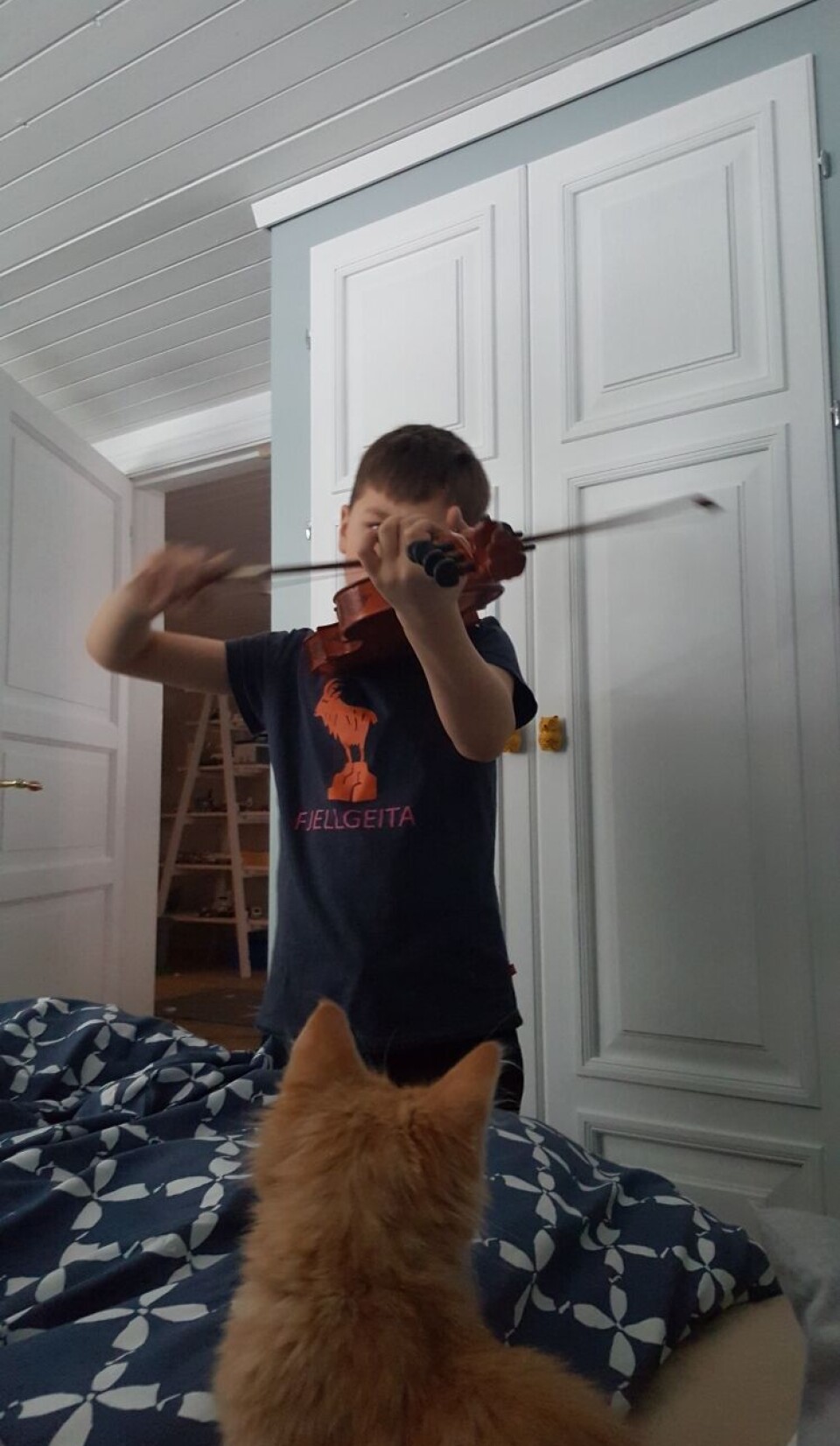 Alexander starta å spela hardingfele som åtteåring.