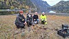 Trond Eirik Silsand (f.v.) og Isa Nergård Skelbostad begge frå Statsforvaltaren i Vestfold og Telemark, Siv Vandaskog Nesheim fungerande jordbrukssjef i Tokke kommune og Paula Lawica frå NIBIO.