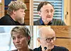 Samansett bilete med fire vaksne personar viste i nærbilete.